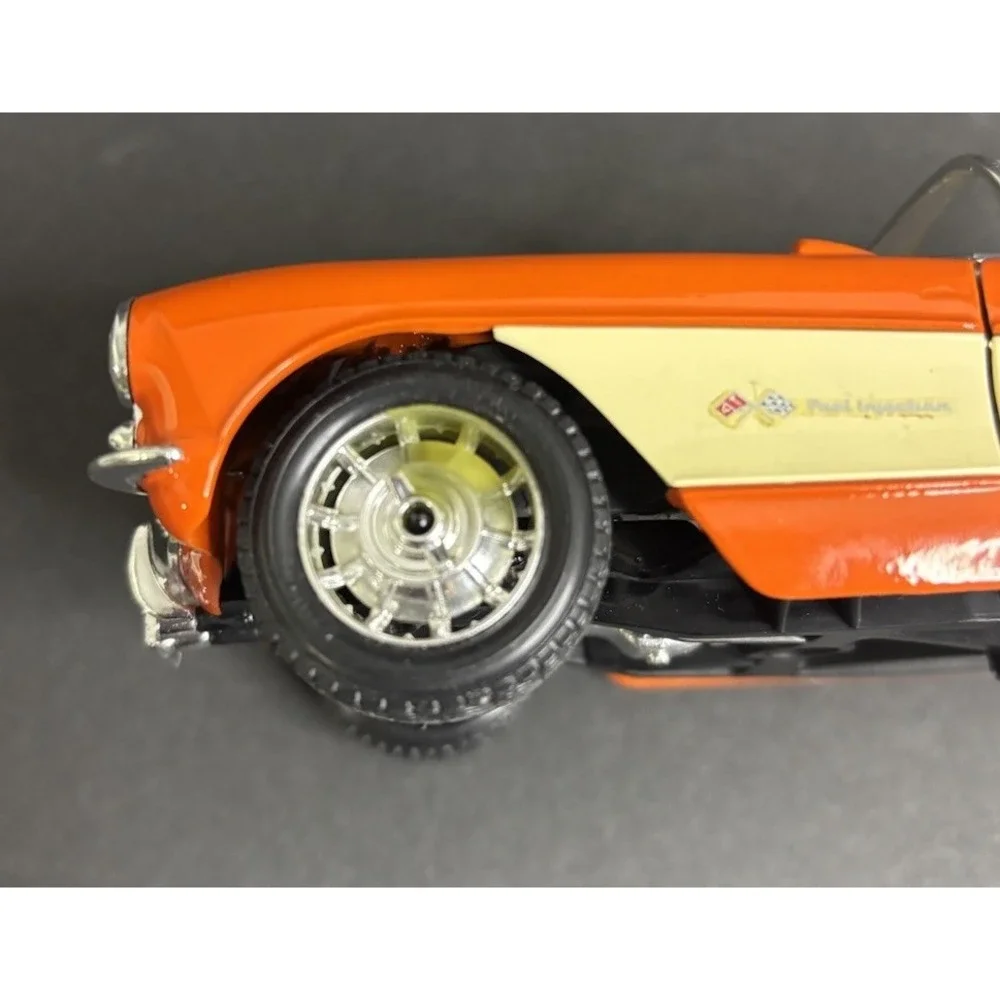 Burago 1957 Chevrolet Corvette Orange White Diecast 1:24 No Box READ